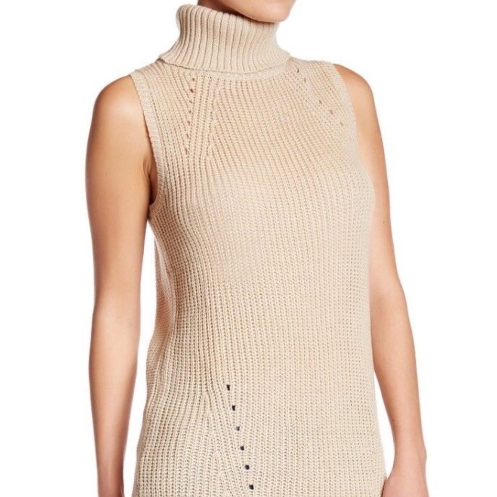 MAX STUDIO SLEEVELESS TURTLENECK TUNIC SWEATER